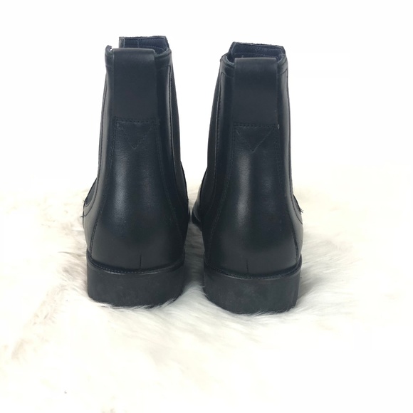 Cole Haan Black Leather Waterproof Ankle Boots